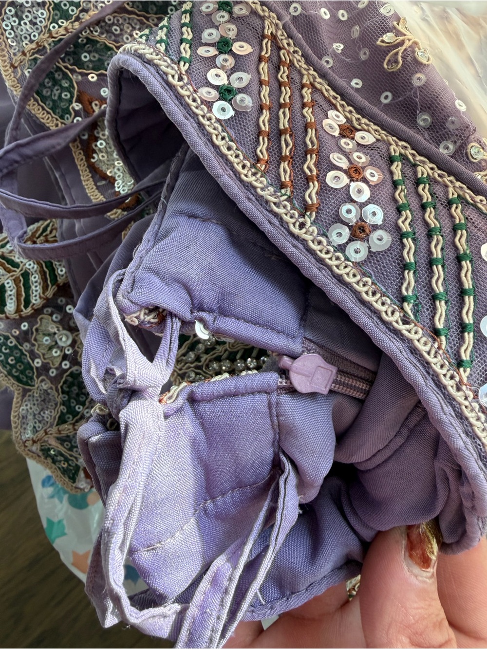 Mauve Lavender Floral Embroidered Lehenga 3 Piece Set - Small Like Brand New - Picture 15 of 16